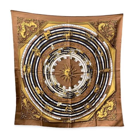 dies et hore hermes scarf|Hermes Silk Scarf Astrologie Dies et Hore Navy Early Issue.